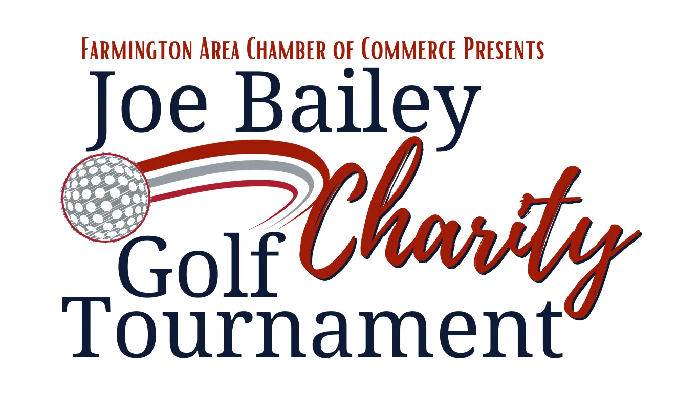 Joe Bailey Charity Golf Tournament logo with golf ball and curved lines.
