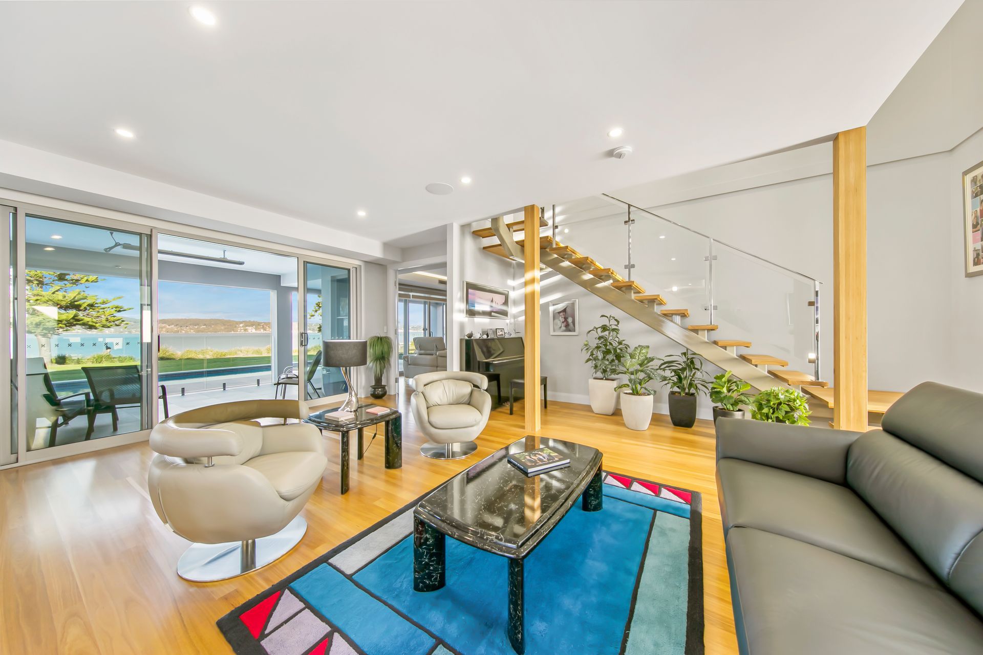 Living room of designer of low maintenance