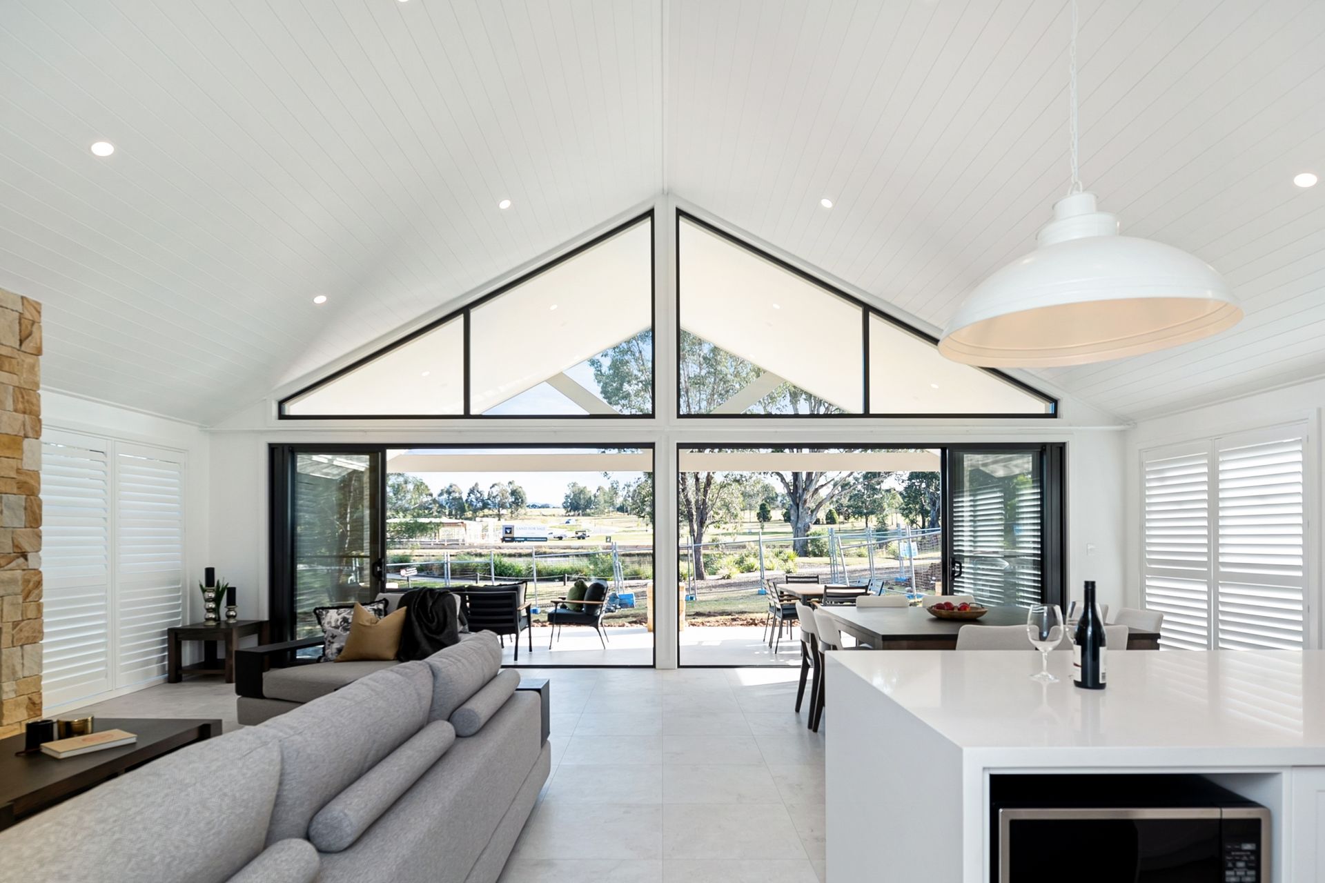 Interior of narrow lot housing