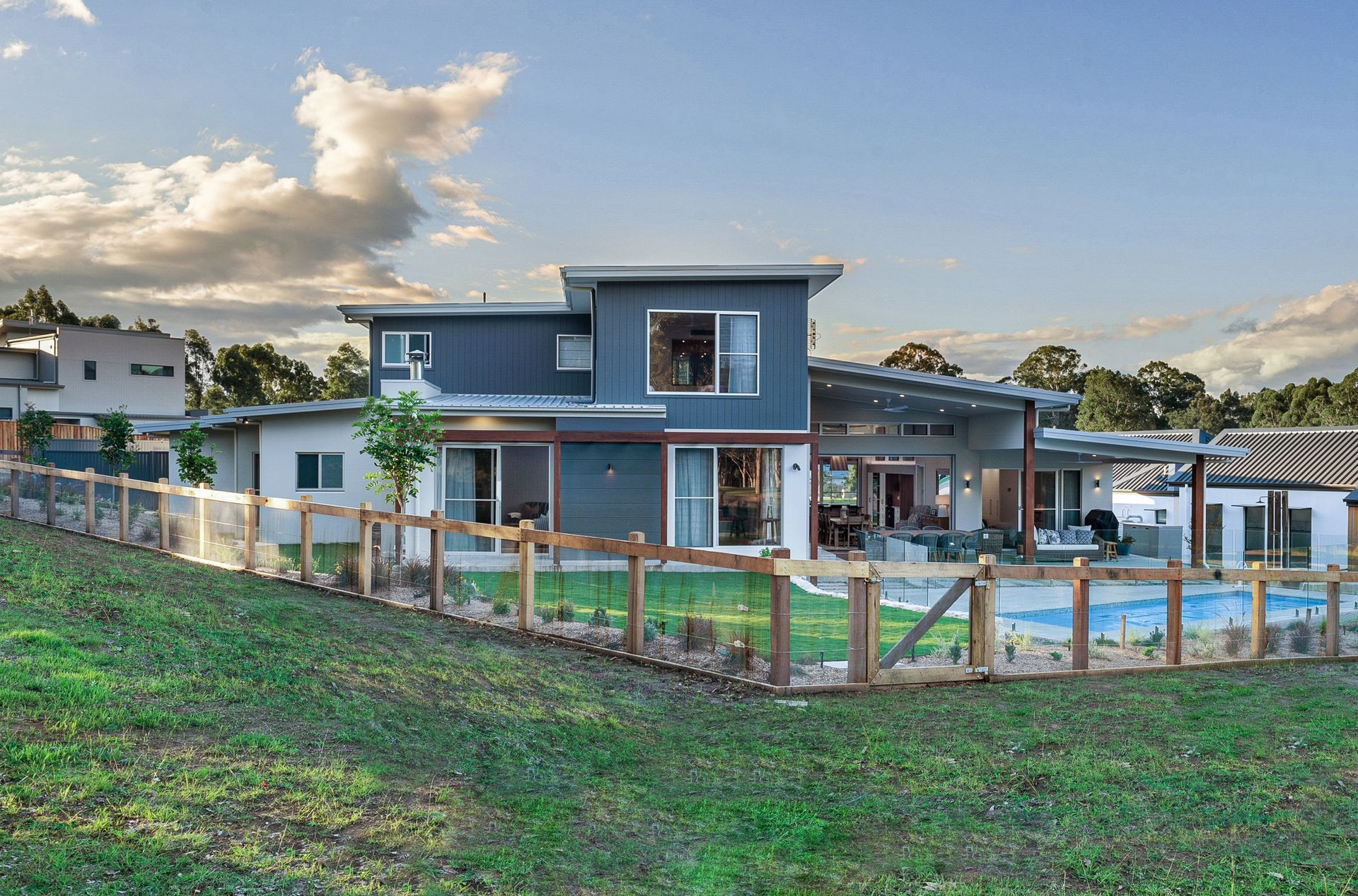 Outside and pool of British Charm with Contemporary Comfort