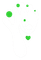 Footprint with green circles on toes and a green heart.