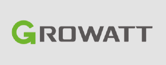 Logotipo de Growatt, texto en gris oscuro, la 