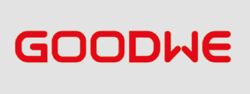 GOODWE en rojo, texto estilizado.