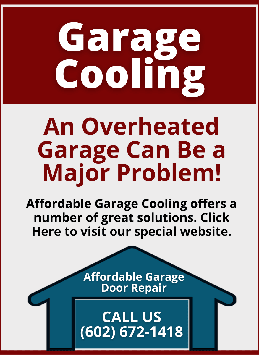 Advertisement for garage cooling services.