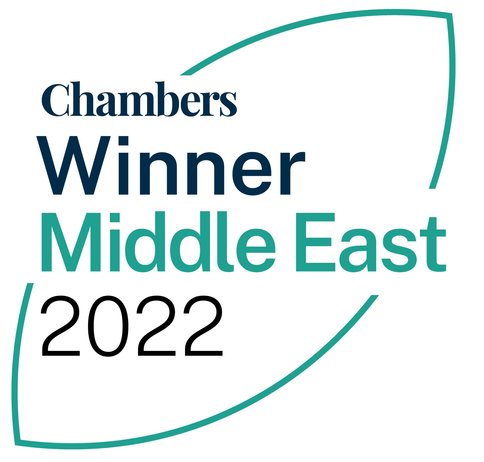 a logo that says chambers winner middle east 2022