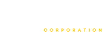 A white background with the word corporation in yellow letters.