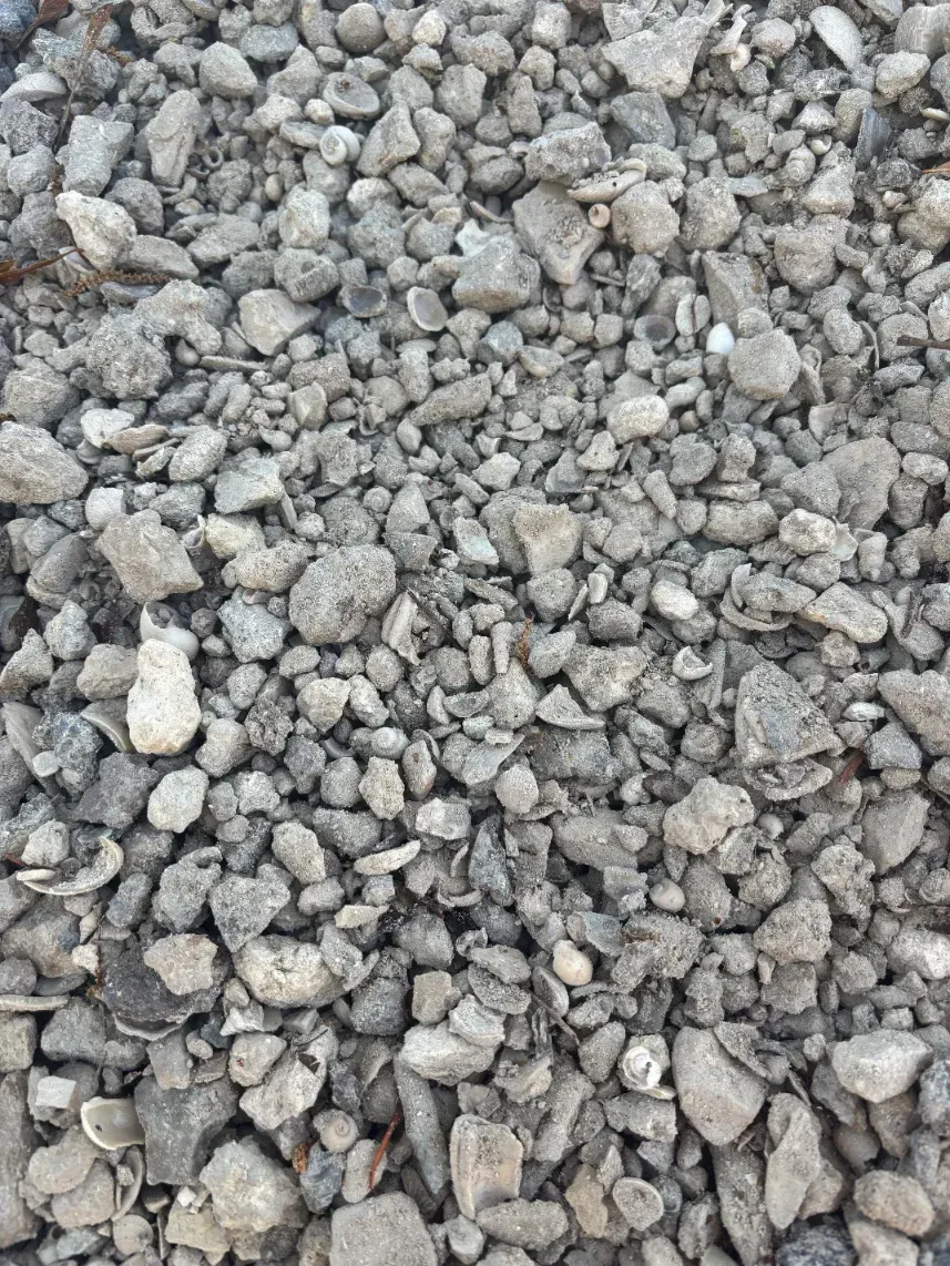Close-up of small gray gravel stones filling the frame.