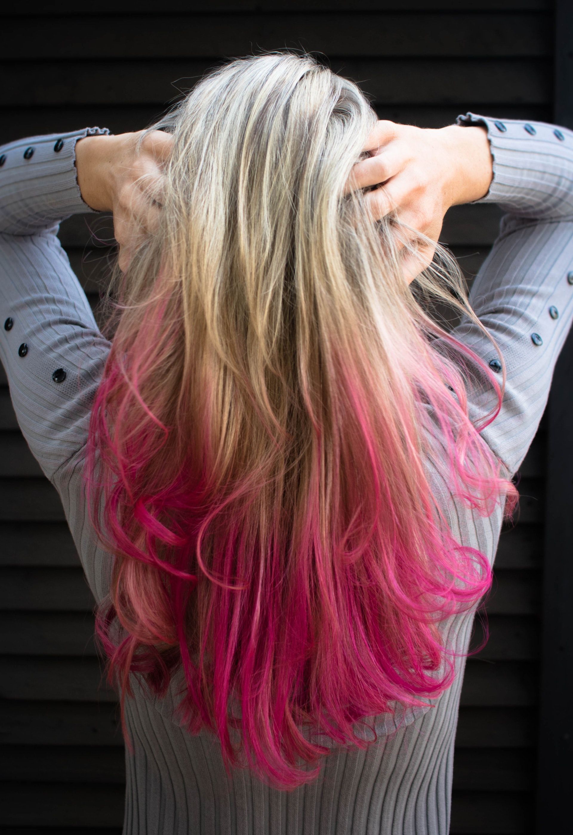 Colored pink hair