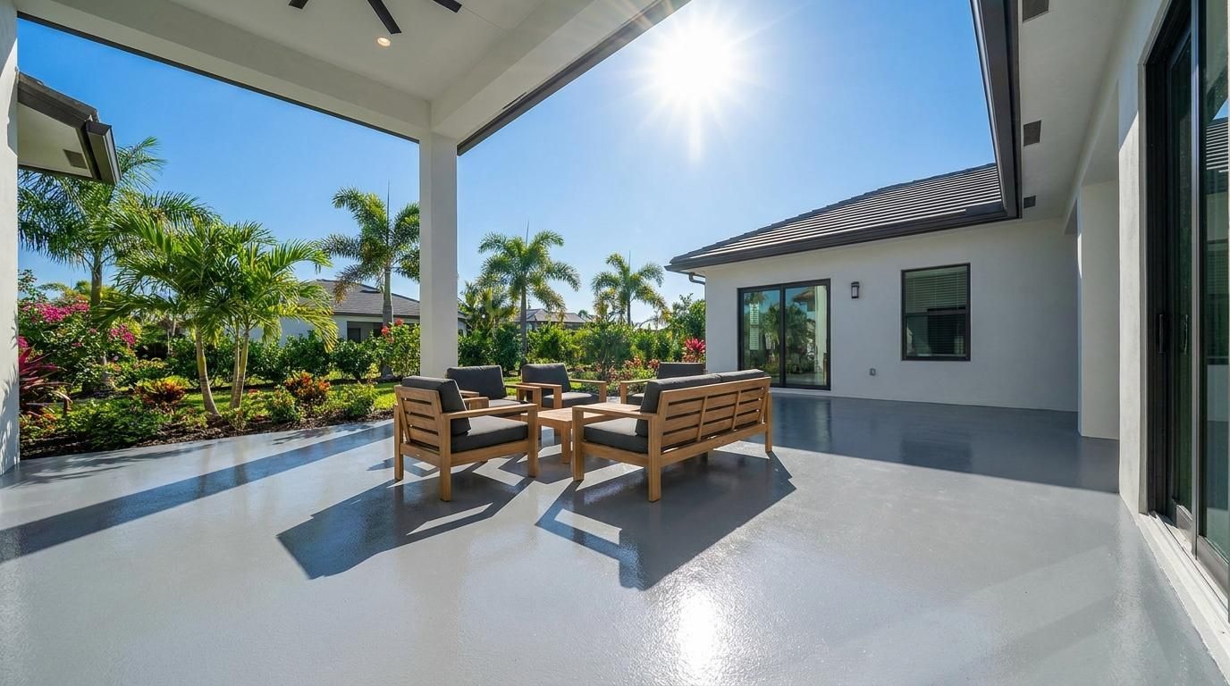 Polyaspartic patio coating built for full-sun durability