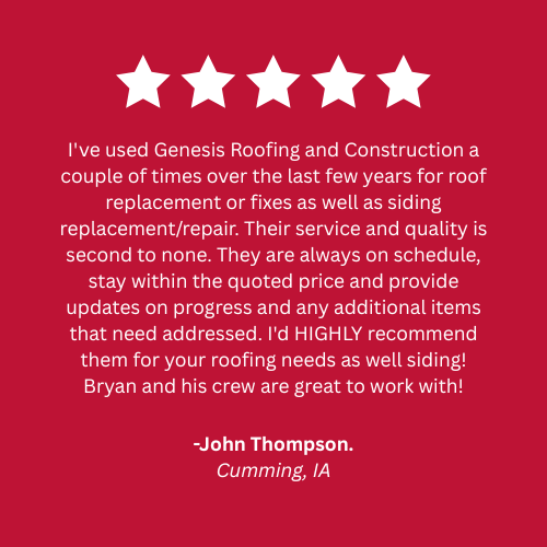 A review of genesis roofing and construction by john thompson