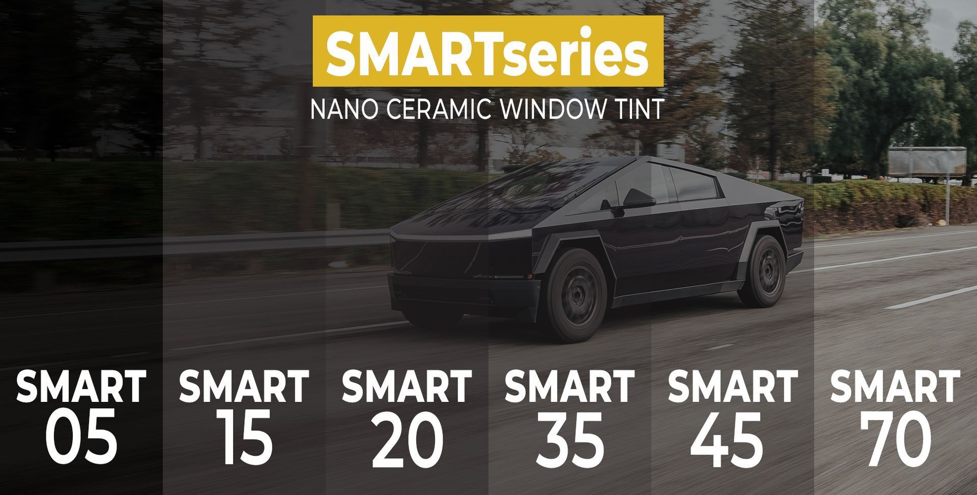 A smart series nano ceramic window tint is being advertised