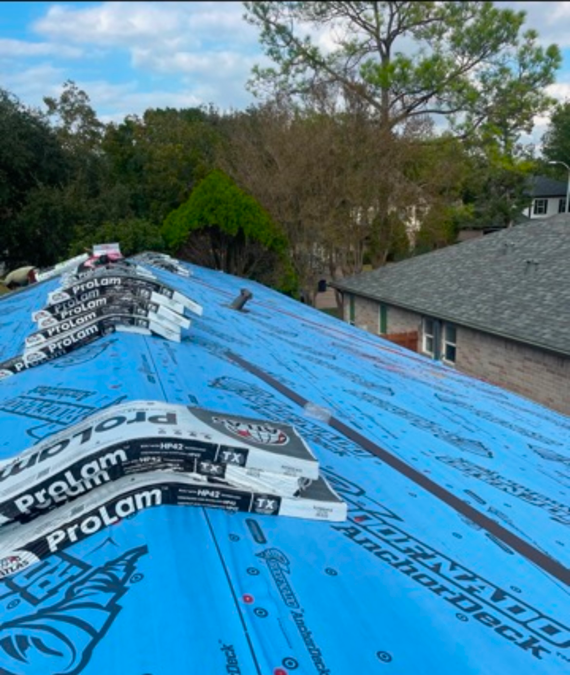 Before picture of roof repair in Houston TX