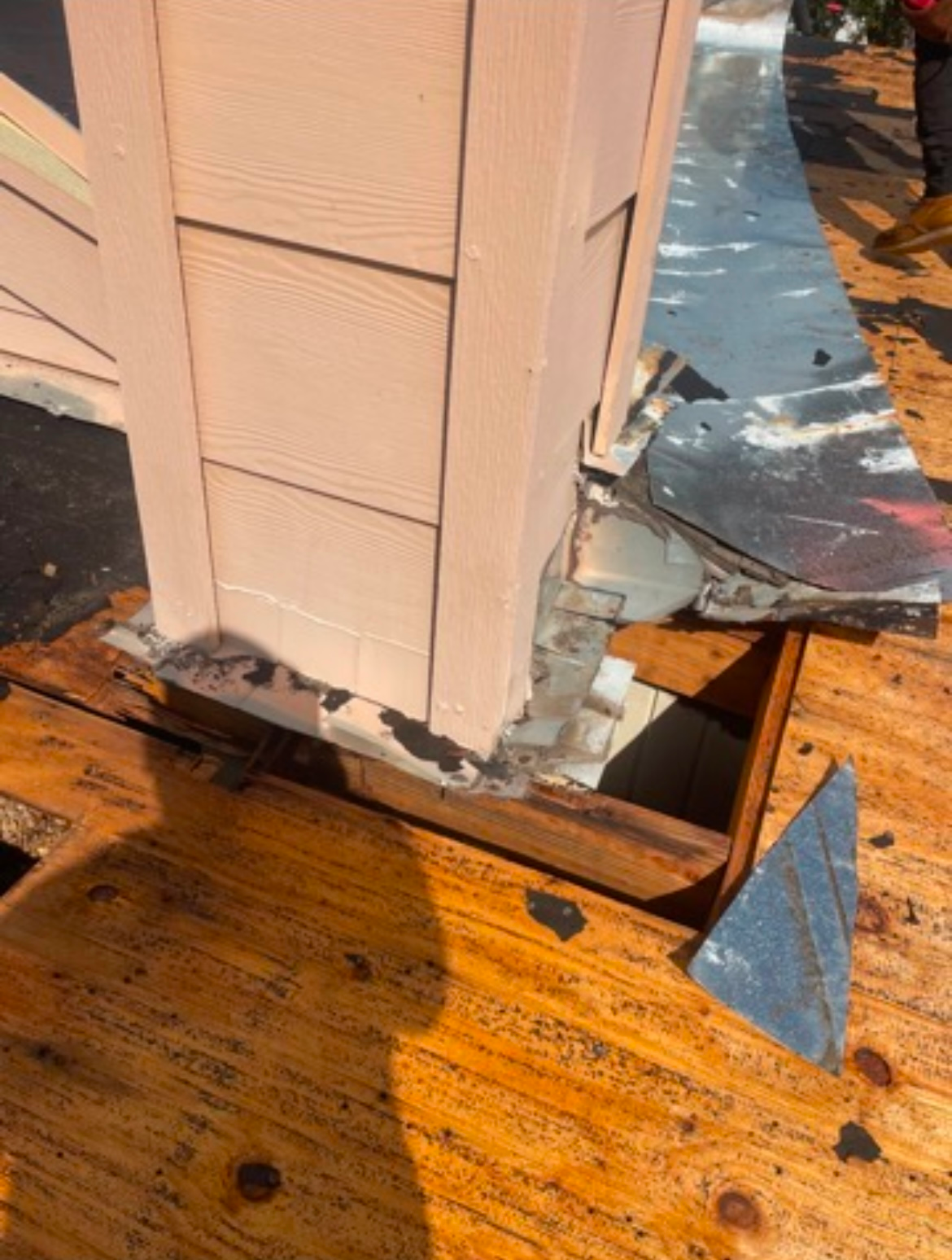 Before picture of roof repair in Houston TX