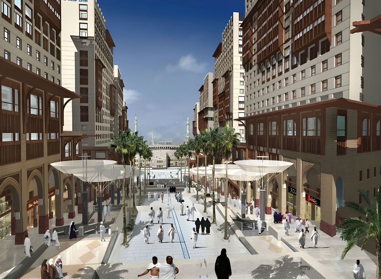 Al Shamiya project transformed the area north of the Grand Mosque, integrating residential, commercial, and public spaces while supporting the expansion of the mosque’s piazzas, this high-profile project redefined the urban landscape of Mecca and enhanced access and services for pilgrims and residents alike.