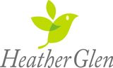 Heather Glen golf logo with a green bird and text