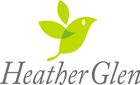 Logo for Heather Glen Golf with a lime green bird icon and the tagline "Where Golf is Fun".