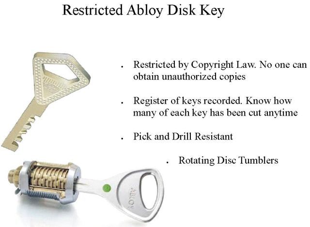restricted abloy disk key