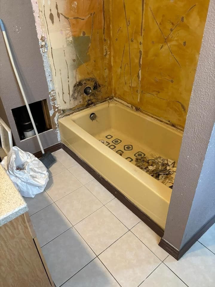 Bathroom undergoing renovation.