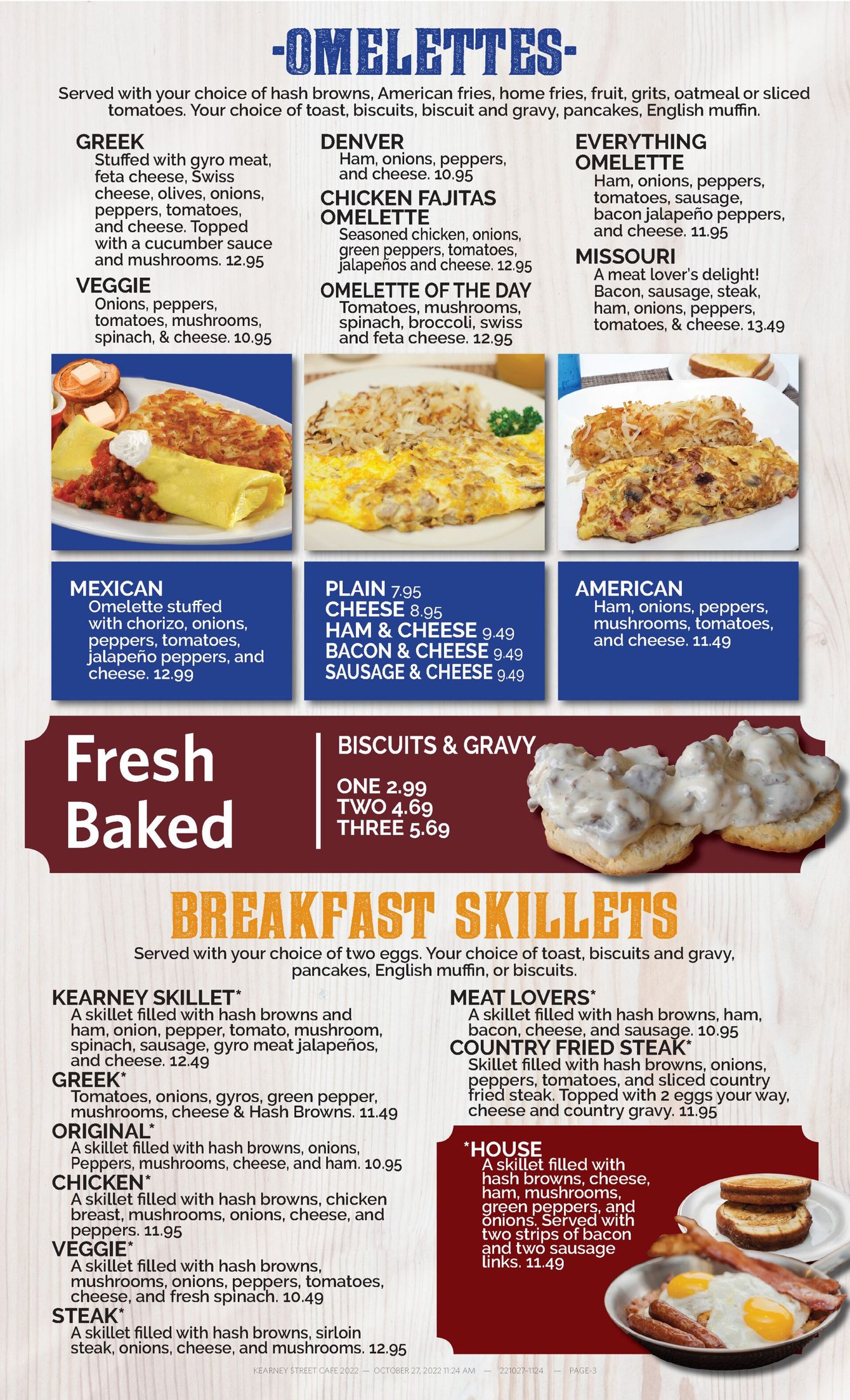 Kearney Street Cafe Menu