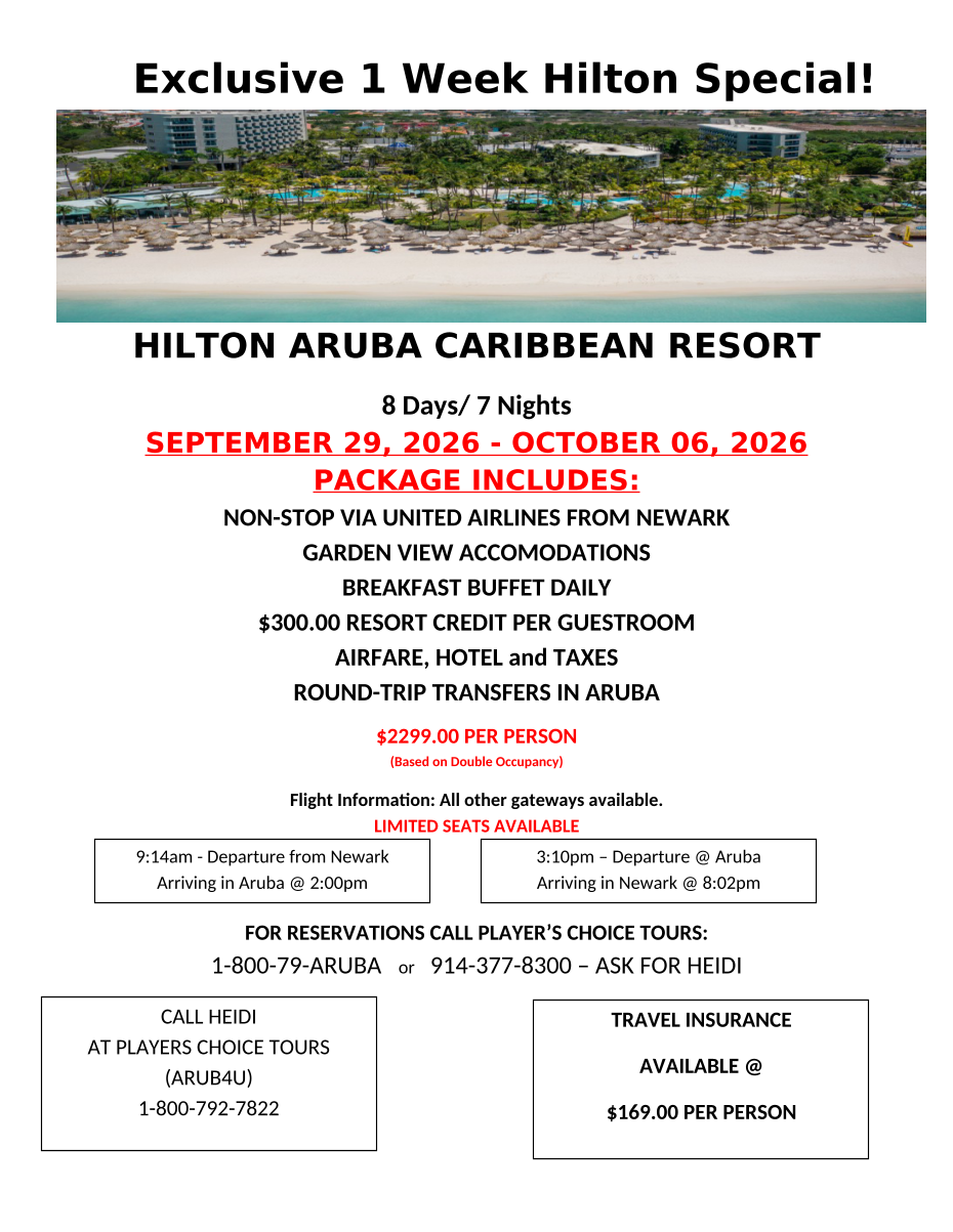 Hiton Aruba Caribbean Resort Special / Aruba4U.com