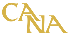 A gold cana logo on a white background