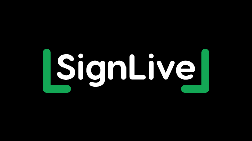 The signlive logo is green and white on a black background.