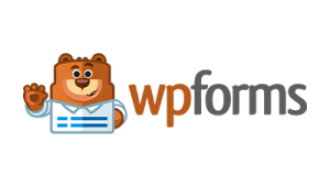 The logo for wpforms shows a bear holding a piece of paper.