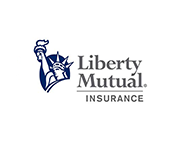 The logo for liberty mutual insurance shows the statue of liberty holding a torch.