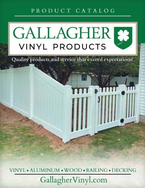 vinyl privacy fence connected to white vinyl picket fence