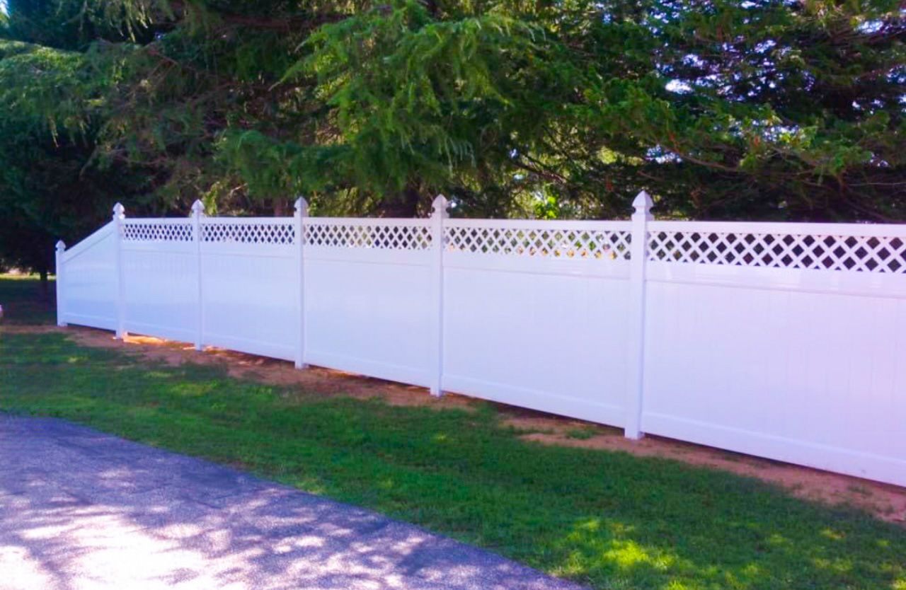 decorative white vinyl fence