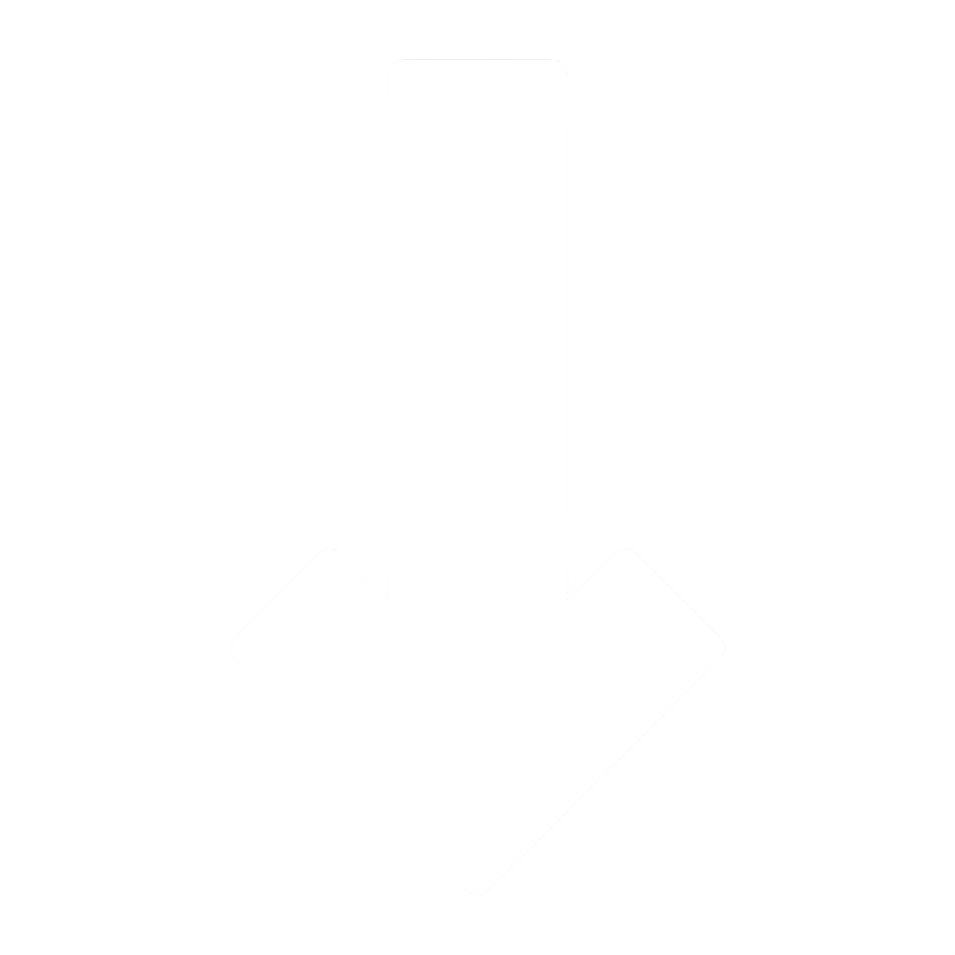 White graphic with a vertical line and a curved line at the bottom, on a white background.