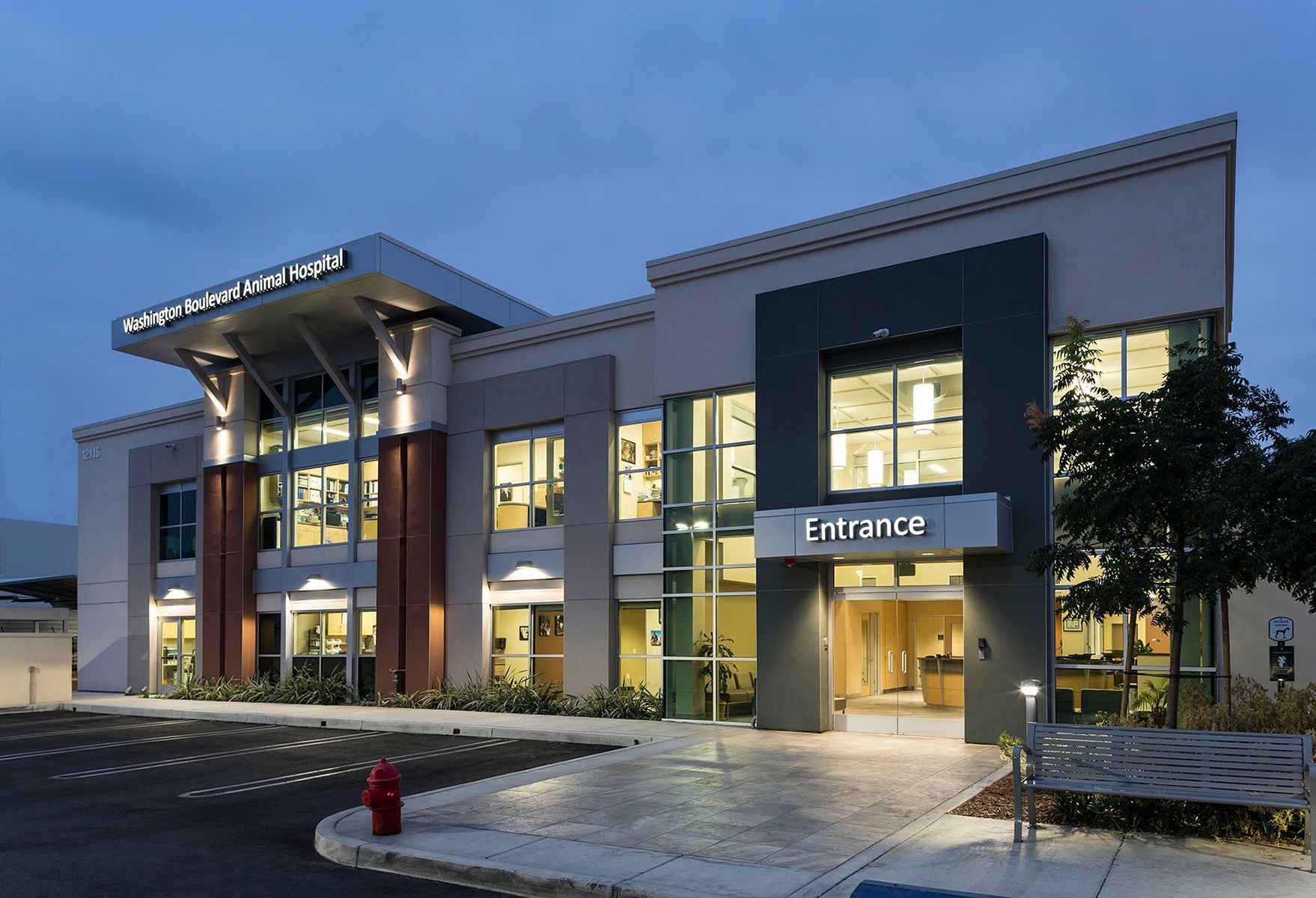 A large building with the word entrance on it