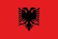 The flag of albania has a black eagle on a red background.