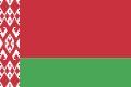 A red , white and green flag with a pattern on it.