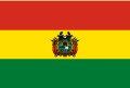 The flag of bolivia has a coat of arms on it.