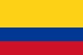 The flag of colombia is yellow , blue , and red.