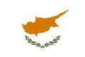 The flag of cyprus has a map of the country on it.