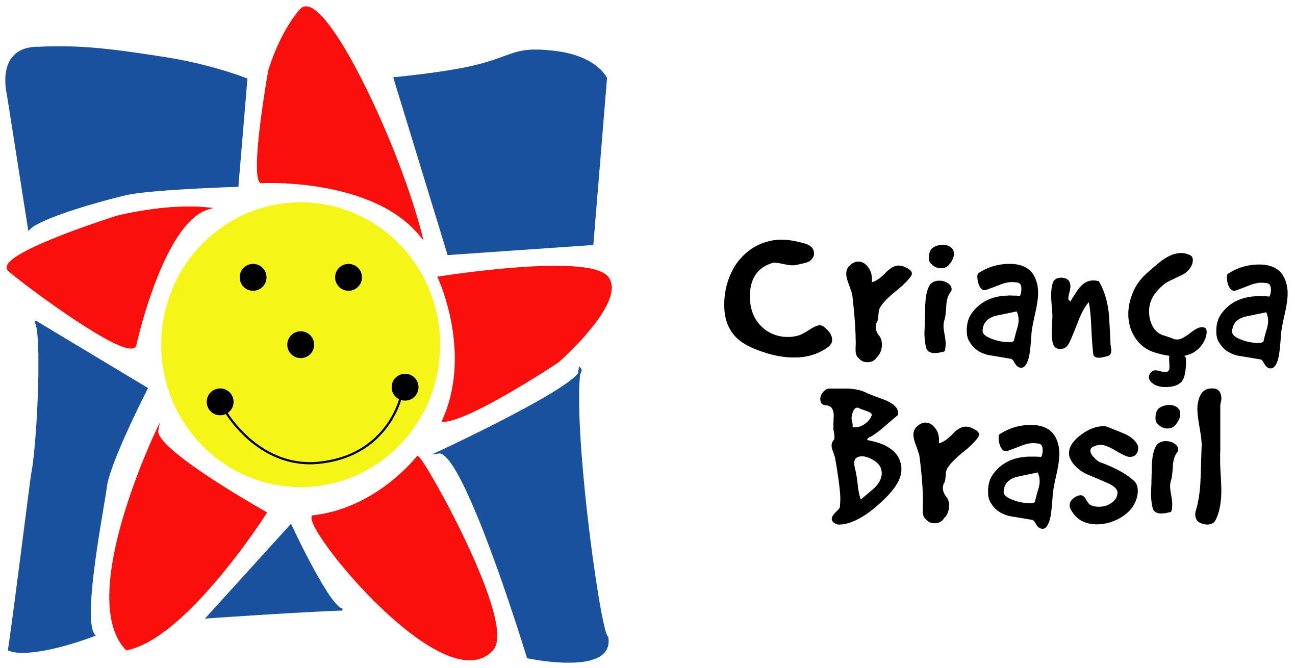 A logo for criança brasil with a smiley face on it