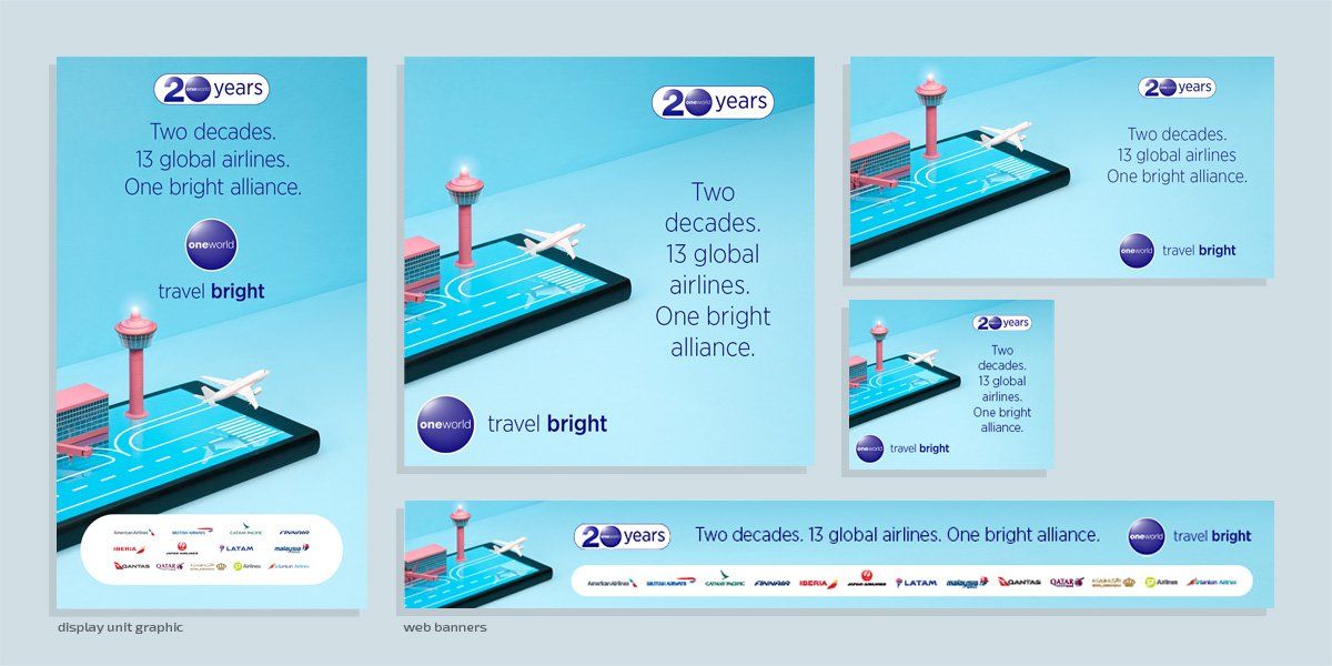 oneworld 20 years promotional banners