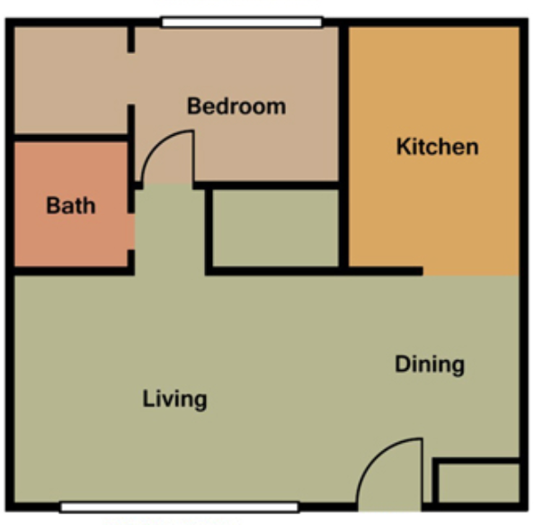 1 Bedroom Apartment - Approx. 685 SQ FT.
