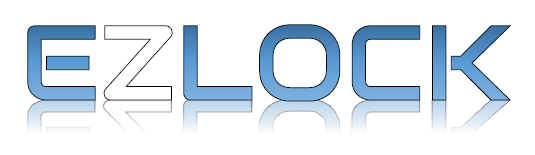 EZLOCK logo in blue and white, reflected below.— Locksmiths In Thuringowa Central, QLD