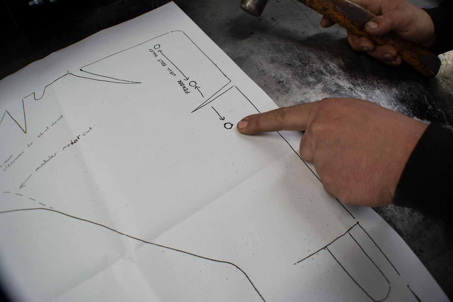 cut out locating holes 1