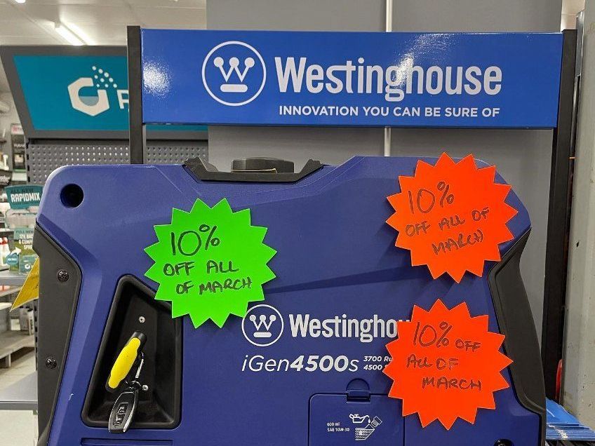A Westinghouse Generator is Displayed in a Store — FarmCare in Mullumbimby, NSW