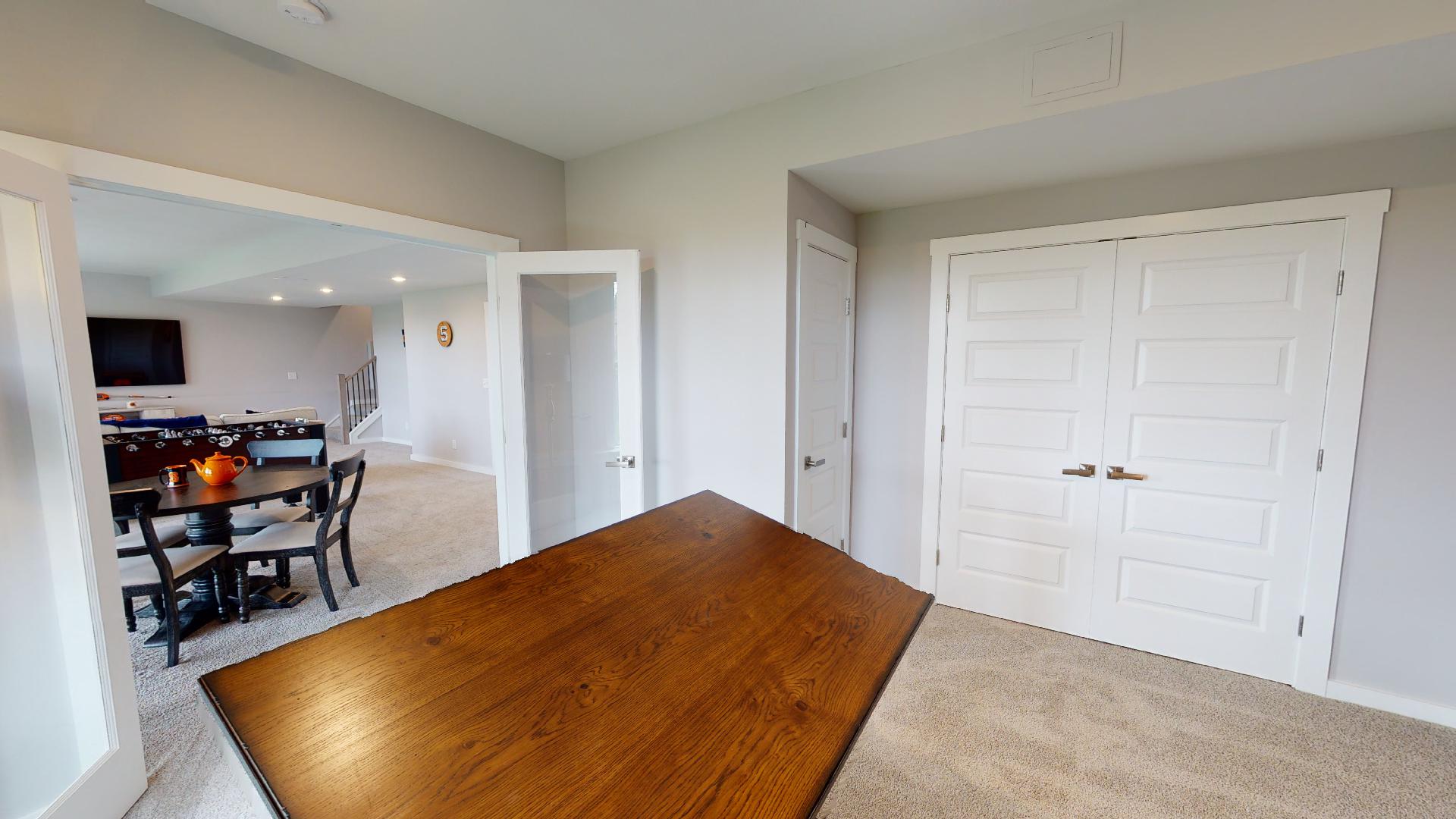 flex room with French doors entrance and closet