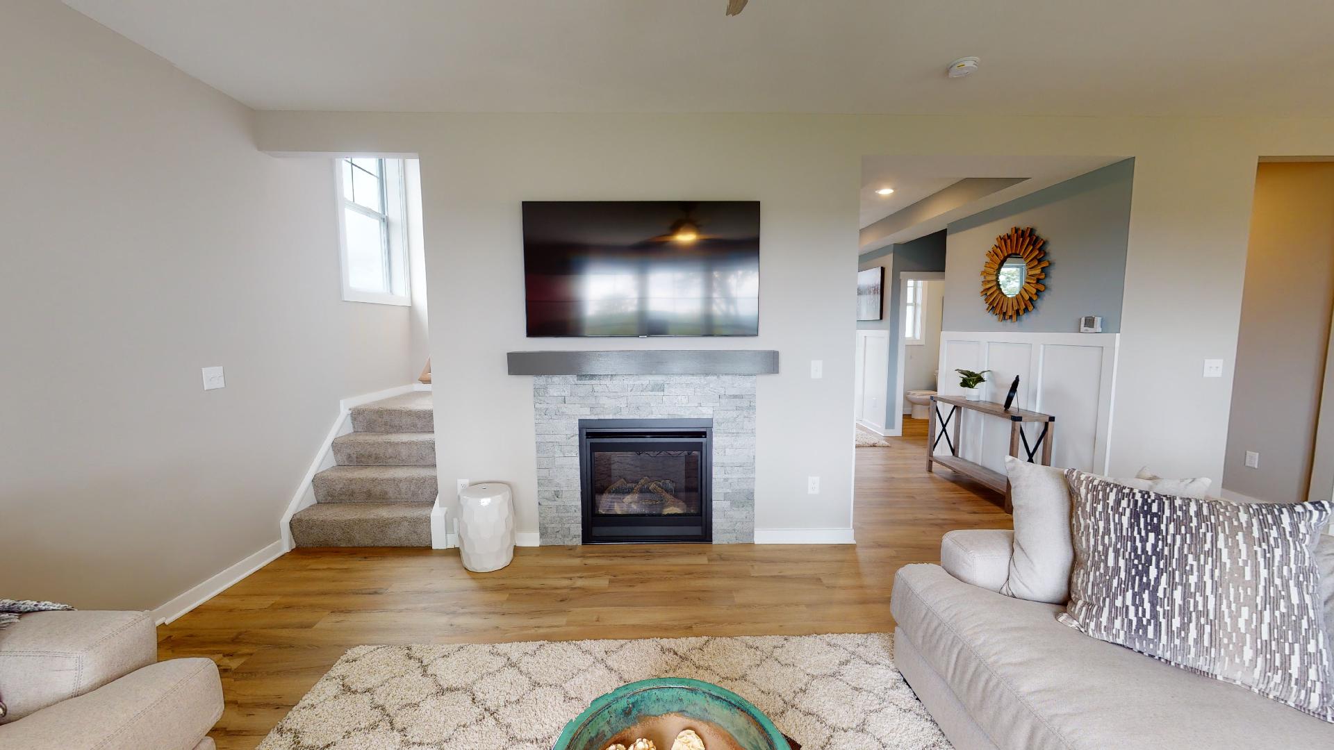 living room with fireplace