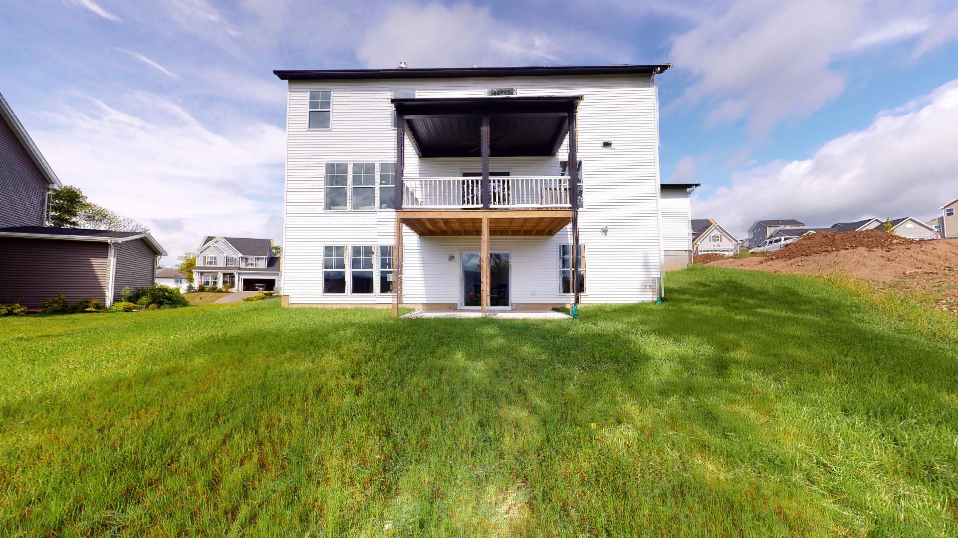 back exterior and backyard