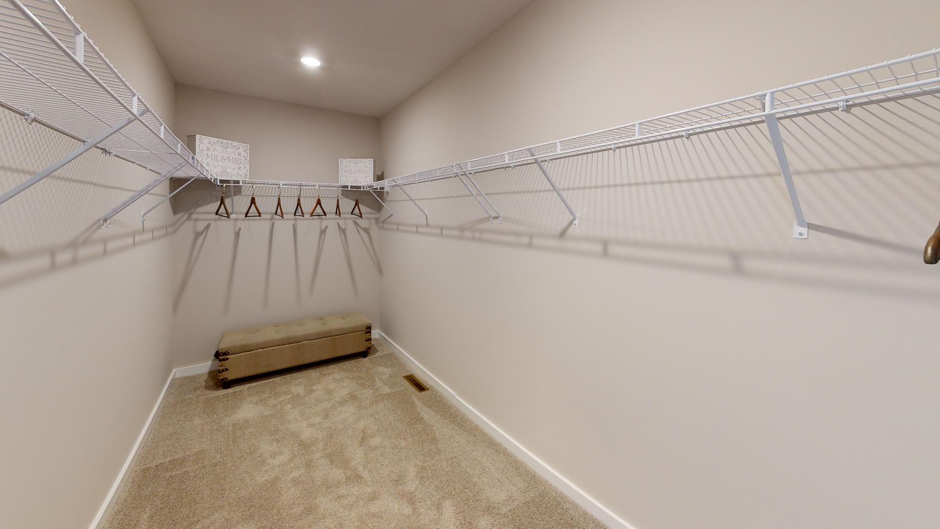 walk in closet with wire shelves