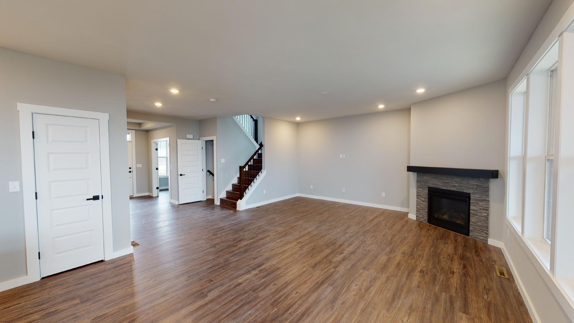 living room with fireplace