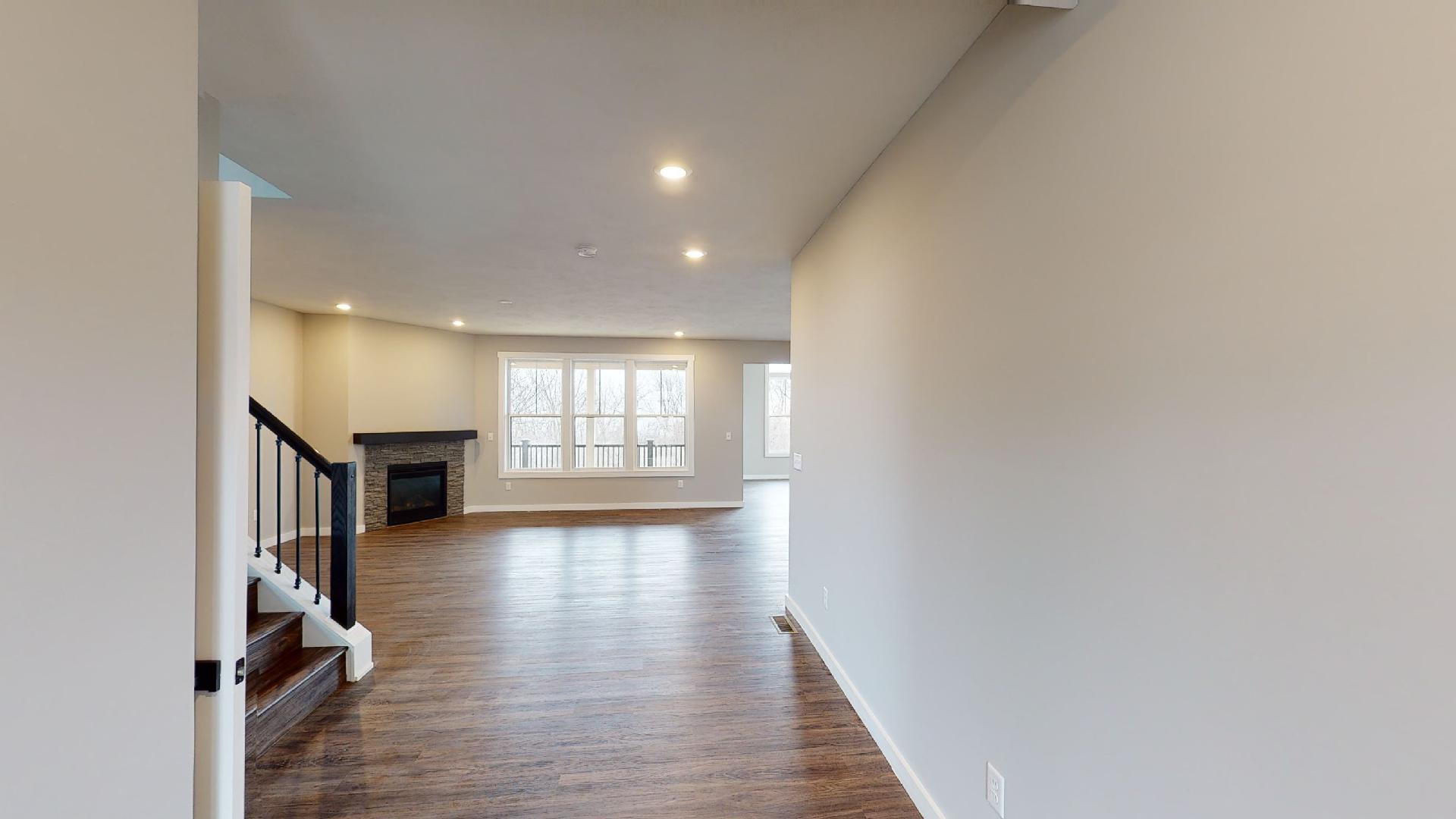 stairs and hallway to living room