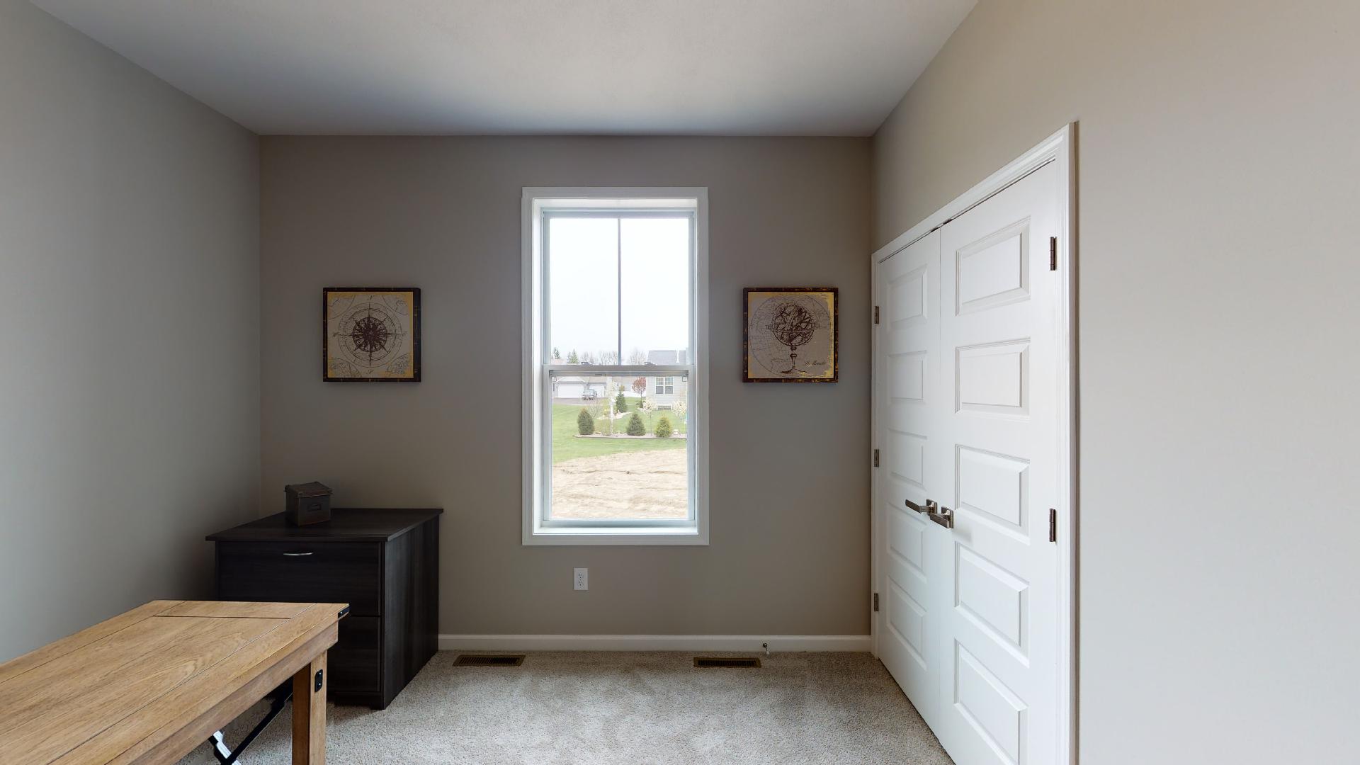 flex room or bedroom with French door closet